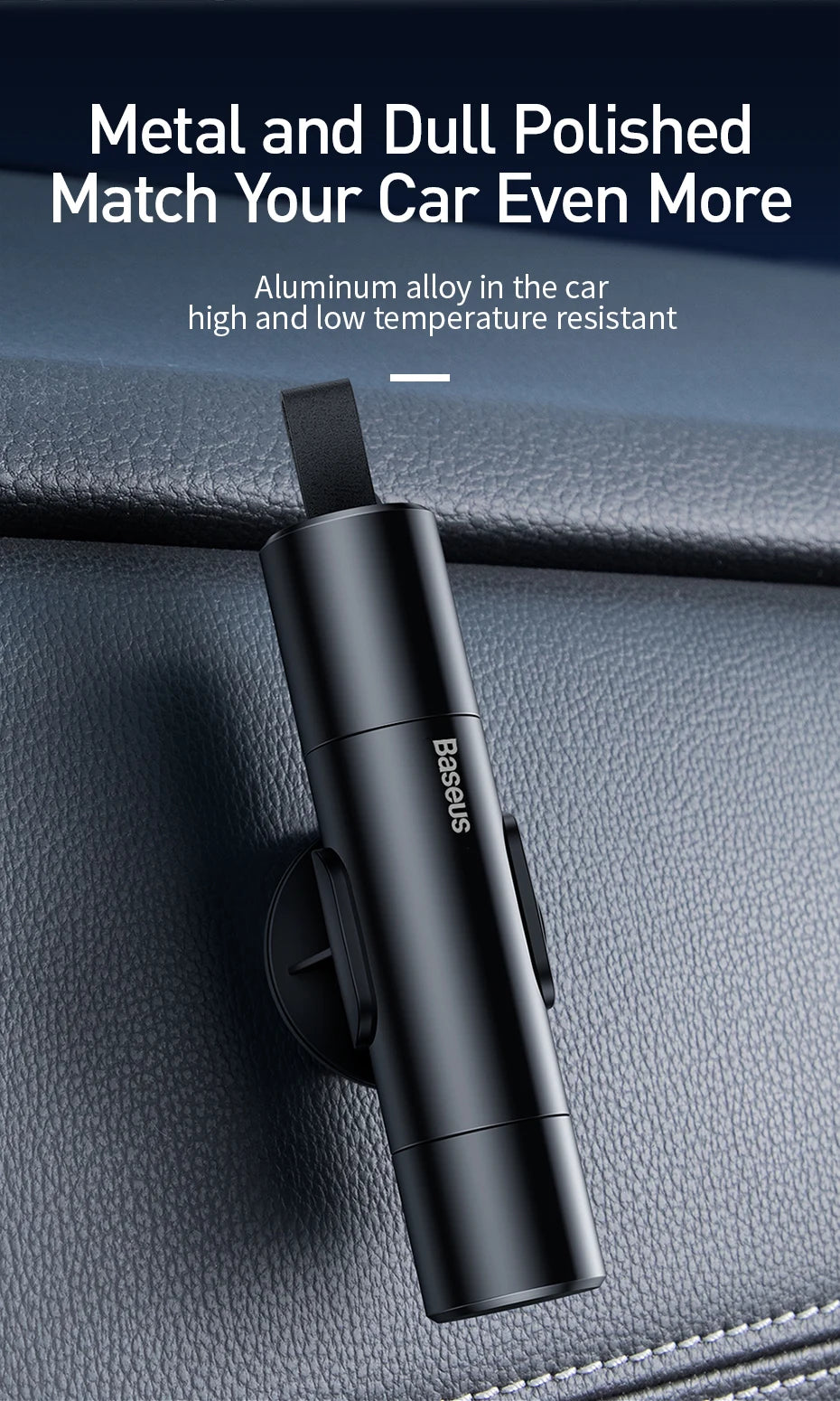 Baseus Car Safety Hammer Auto Emergency Glass Window Breaker Seat Belt Cutter Life-Saving Escape Car Emergency Tool Prêt Pour L'été