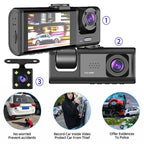 1080P Dual camera Dash Cam for cars,Front And Inside,car camera with IR Night Vision,Loop Recording,wide angle Car DVR Came Prêt Pour L'été