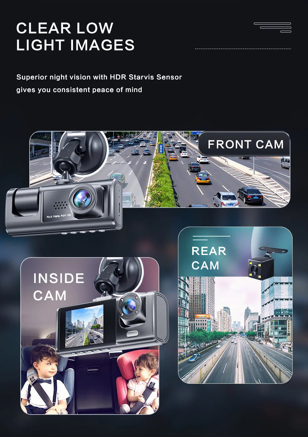 1080P Dual camera Dash Cam for cars,Front And Inside,car camera with IR Night Vision,Loop Recording,wide angle Car DVR Came Prêt Pour L'été