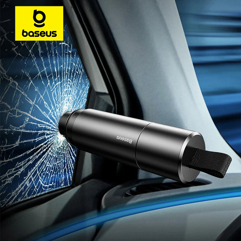 Baseus Car Safety Hammer Auto Emergency Glass Window Breaker Seat Belt Cutter Life-Saving Escape Car Emergency Tool Prêt Pour L'été