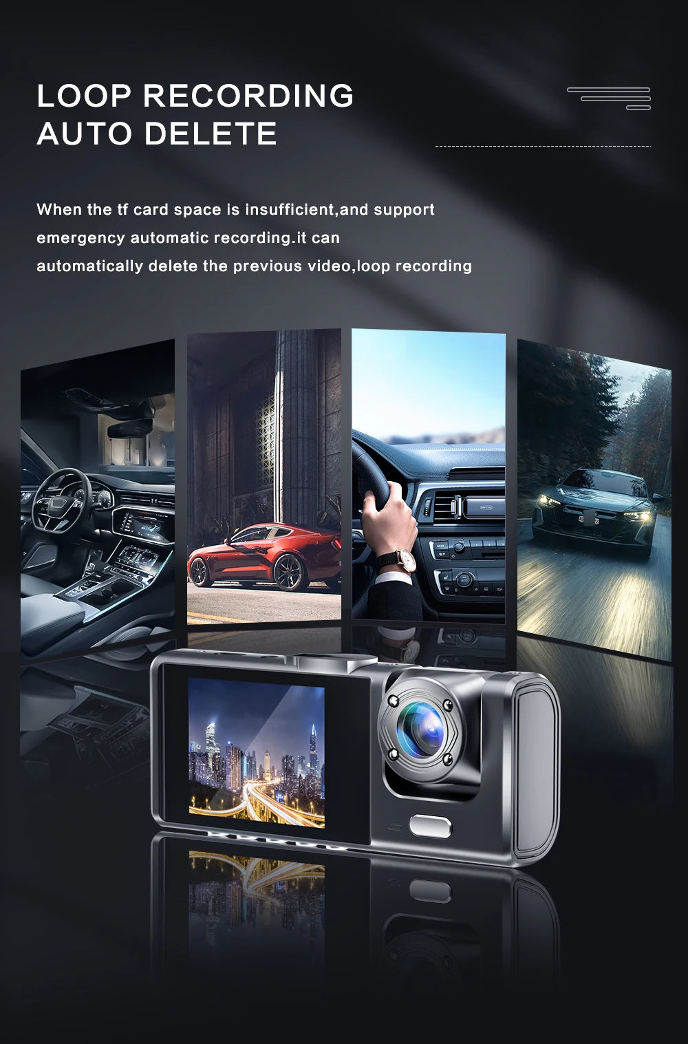 1080P Dual camera Dash Cam for cars,Front And Inside,car camera with IR Night Vision,Loop Recording,wide angle Car DVR Came Prêt Pour L'été